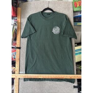 Santa Cruz Mens Green Short Sleeve Small Logo Skateboarding T-Shirt Size Large